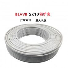 國標(biāo)兩芯電纜線 鋁芯戶外電線BLVVB2*10平方鋁護(hù)套線 國標(biāo)100米